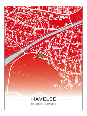 Stadion Poster Havelse, Fußball Karte, Fußball Poster