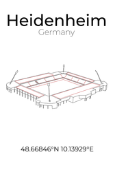Stadion Poster Heidenheim, Line Art Print