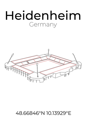 Stadion Poster Heidenheim, Line Art Print