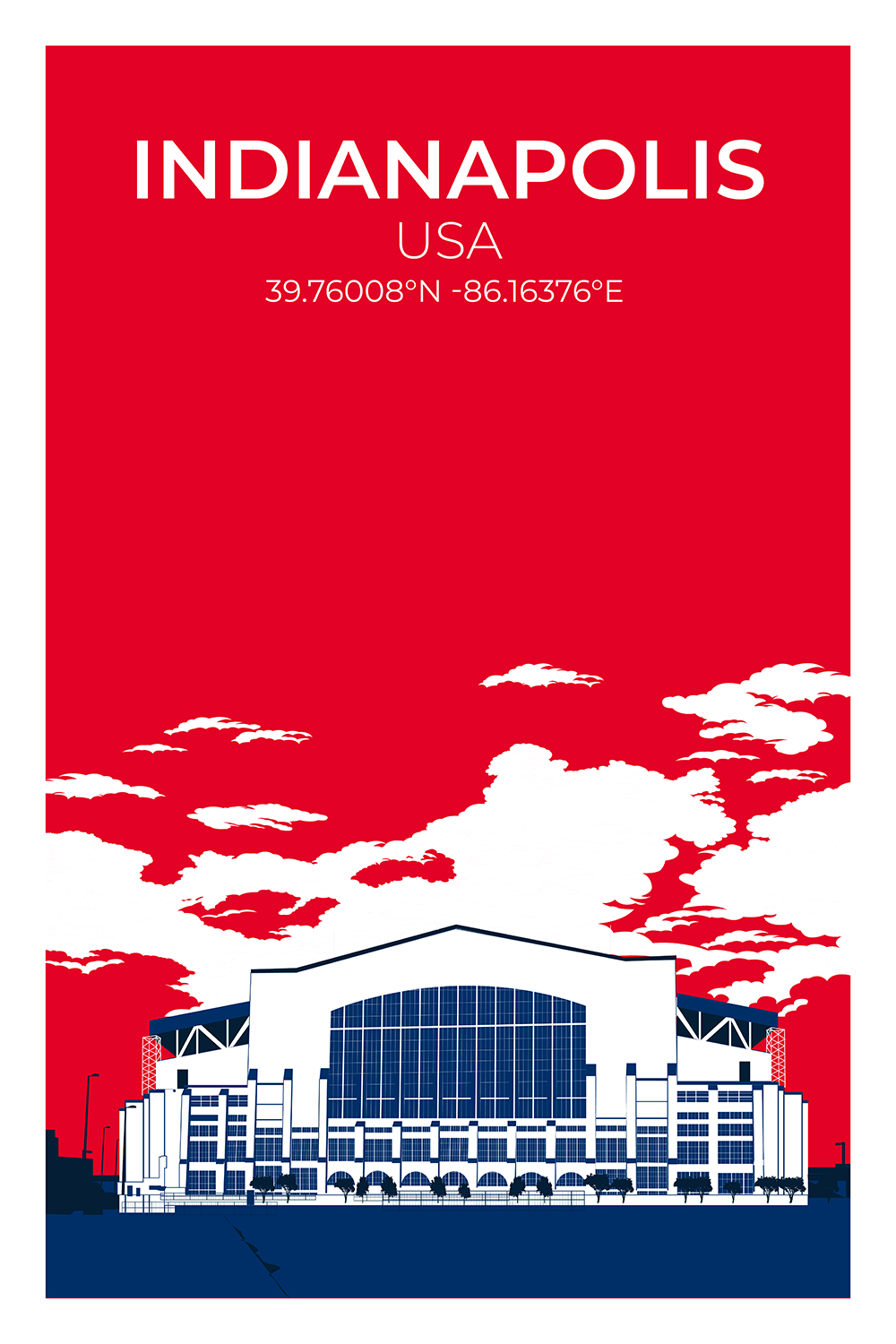 Stadion Illustration Poster Indianapolis