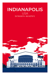 Stadion Illustration Poster Indianapolis