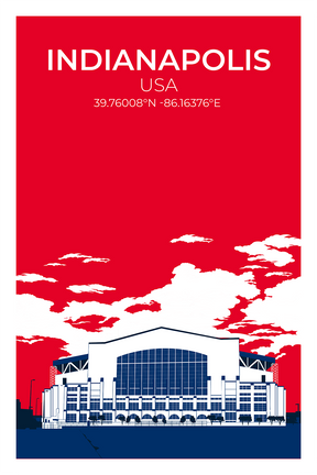 Stadion Illustration Poster Indianapolis