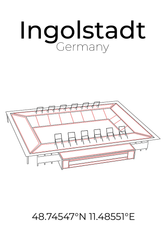Stadion Poster Ingolstadt, Line Art Print