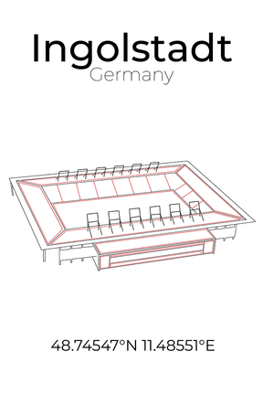 Stadion Poster Ingolstadt, Line Art Print