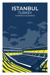 Stadion Illustration Poster Istanbul - Fener