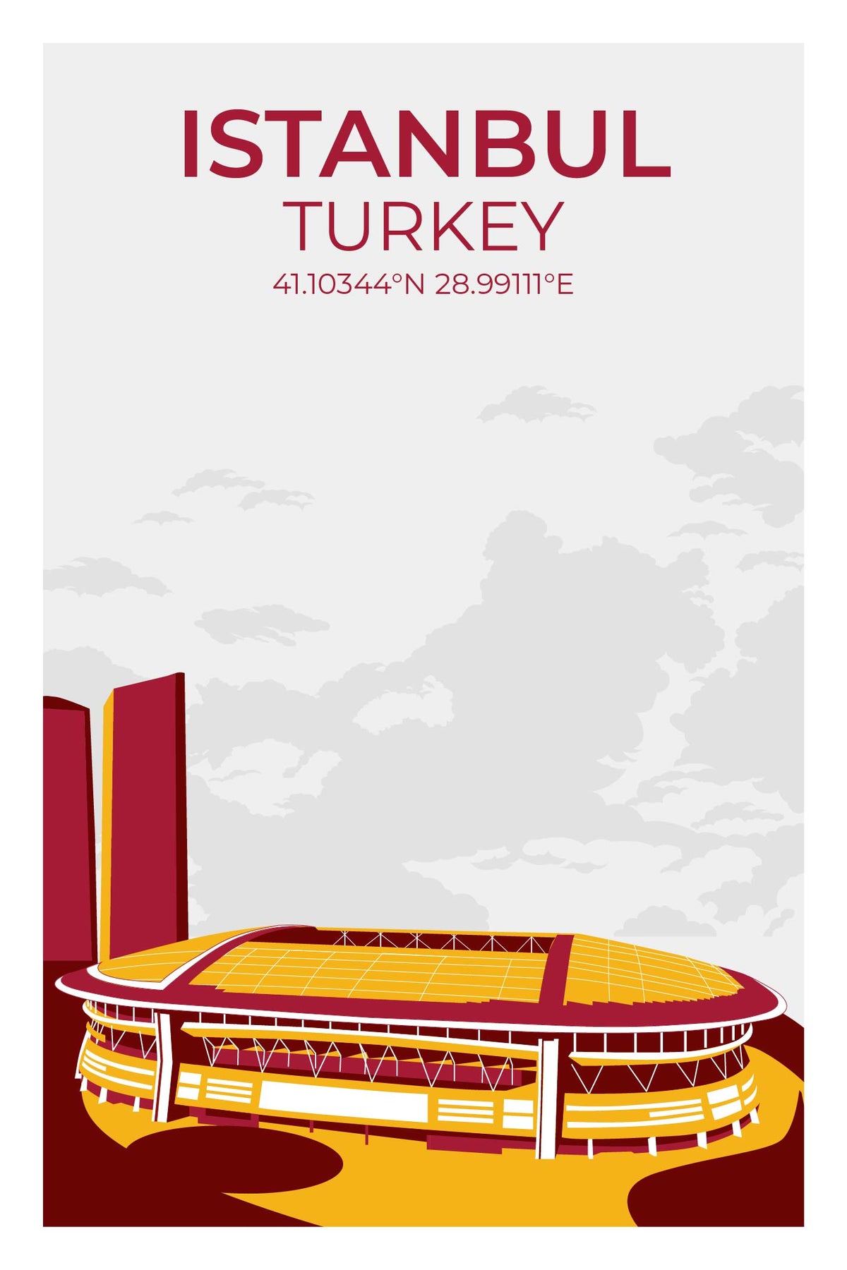 Stadion Illustration Poster Istanbul - Gala