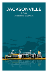 Stadion Illustration Poster Jacksonville