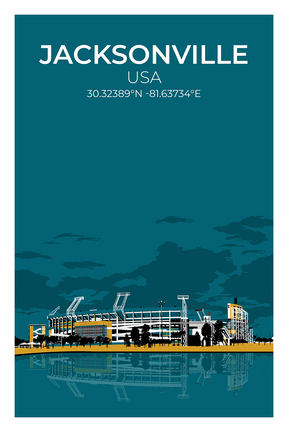 Stadion Illustration Poster Jacksonville