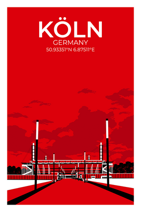 Stadion Illustration Poster Köln
