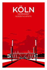(B-Ware) Stadion Illustration Köln 40x60 cm ohne Rahmen