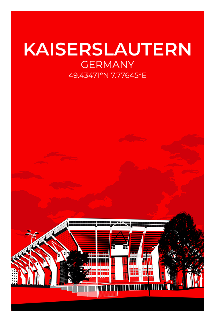 Stadion Illustration Poster Kaiserslautern