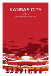 Stadion Illustration Poster Kansas City