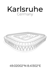 Stadion Poster Karlsruhe, Line Art Print