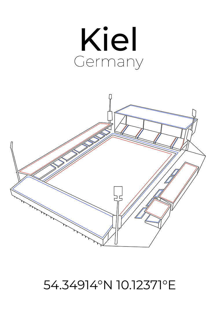 Stadion Poster Kiel, Line Art Print