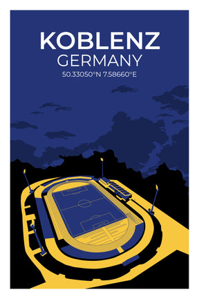 Stadion Illustration Poster Koblenz