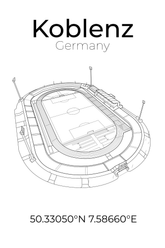 Stadion Line Art Print Koblenz