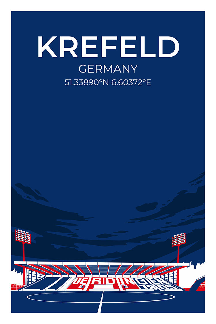 Stadion Illustration Poster Uerdingen