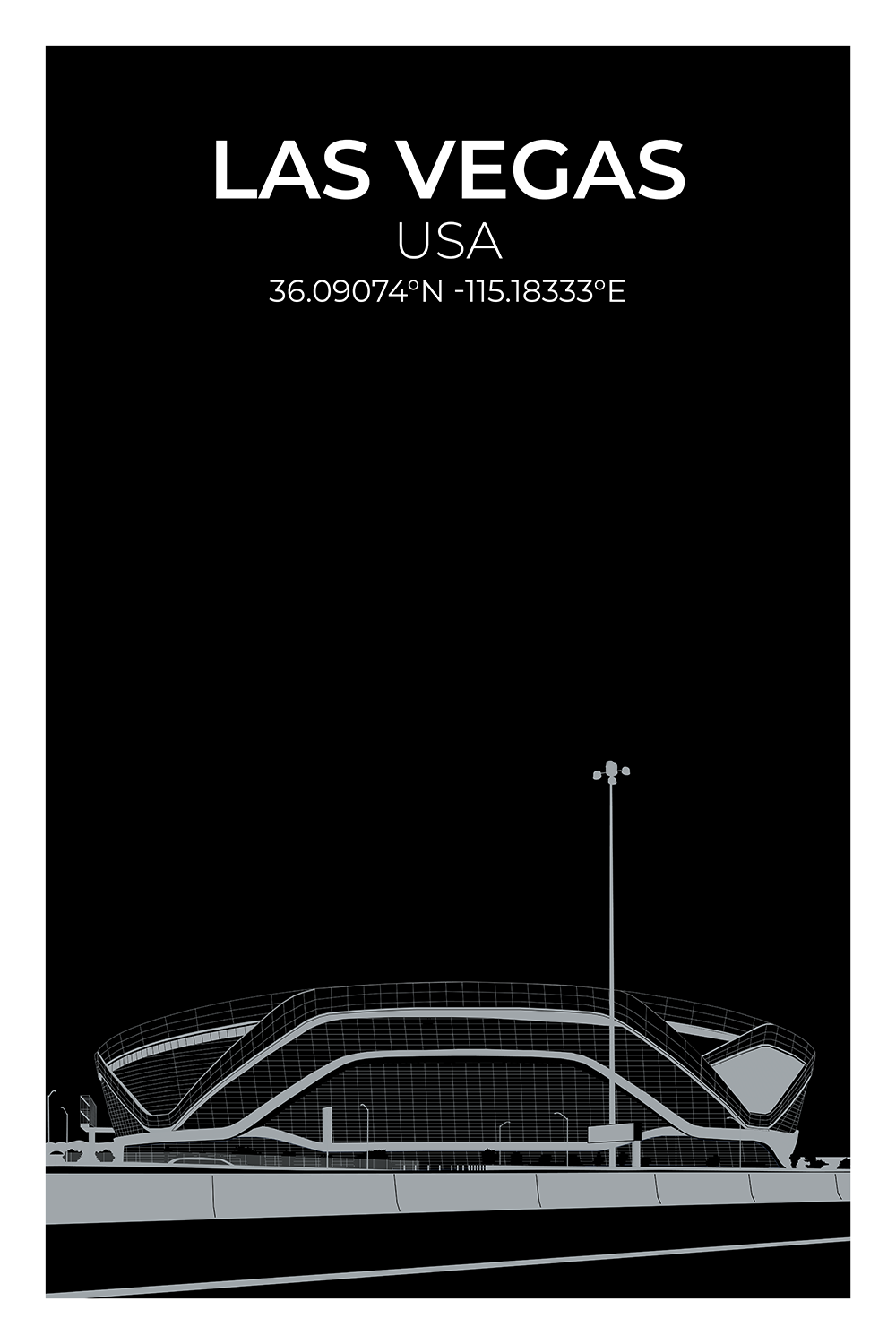 Stadion Illustration Poster Las Vegas