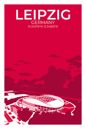 Stadion Illustration Poster Leipzig