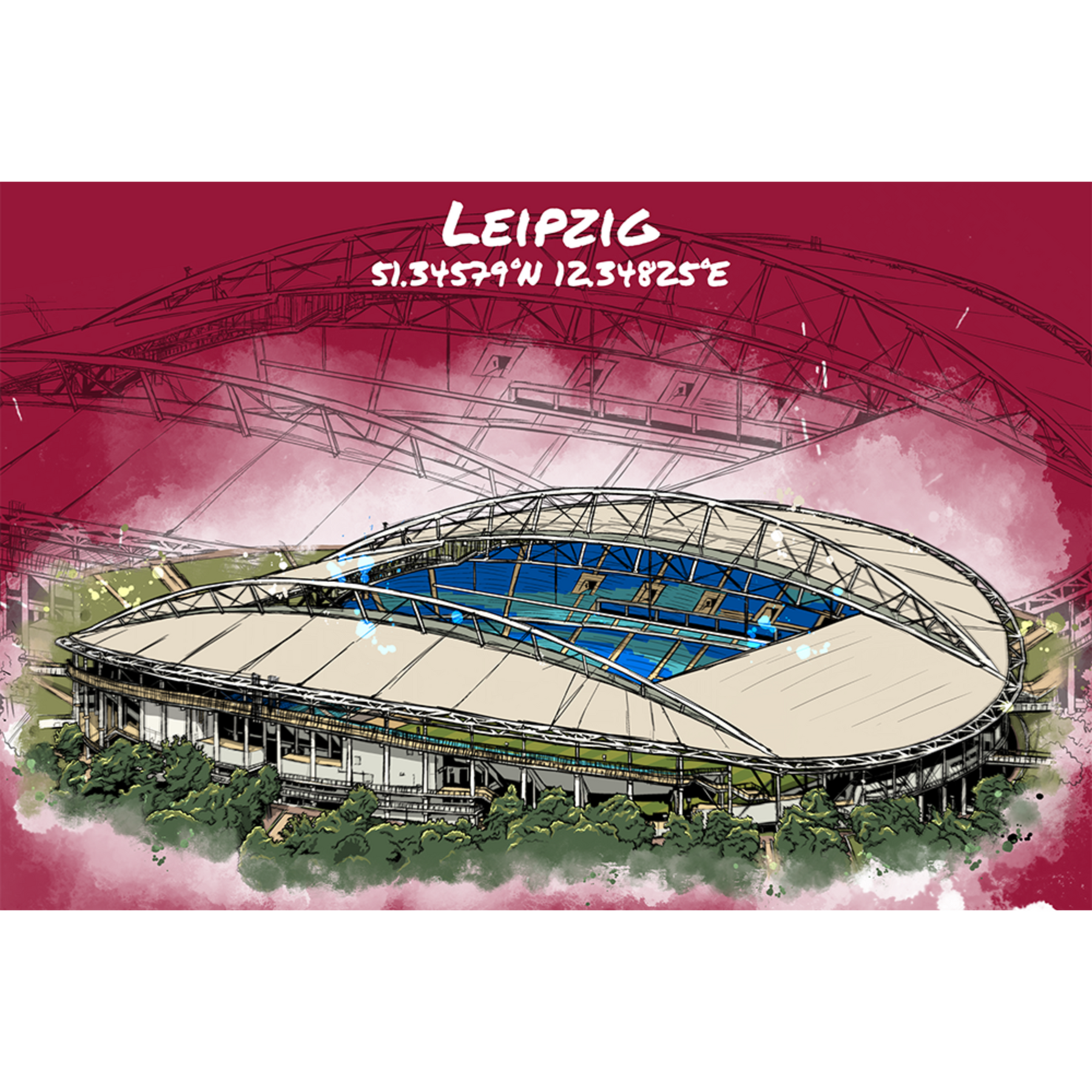 Stadion Poster Leipzig Art Print