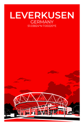 Stadion Illustration Poster Leverkusen