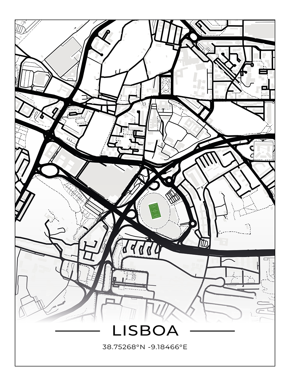 Stadion Map Poster Lissbabon