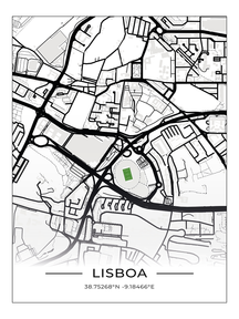 Stadion Map Poster Lissbabon