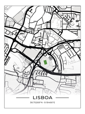 Stadion Map Poster Lissbabon