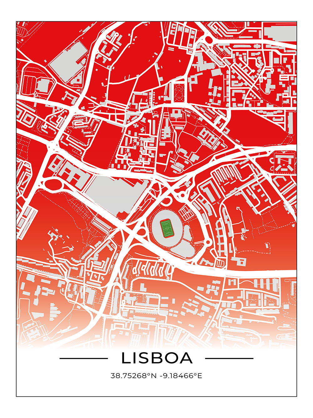 Stadion Map Poster Lissbabon