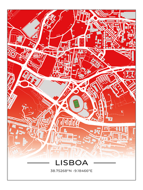 Stadion Map Poster Lissbabon