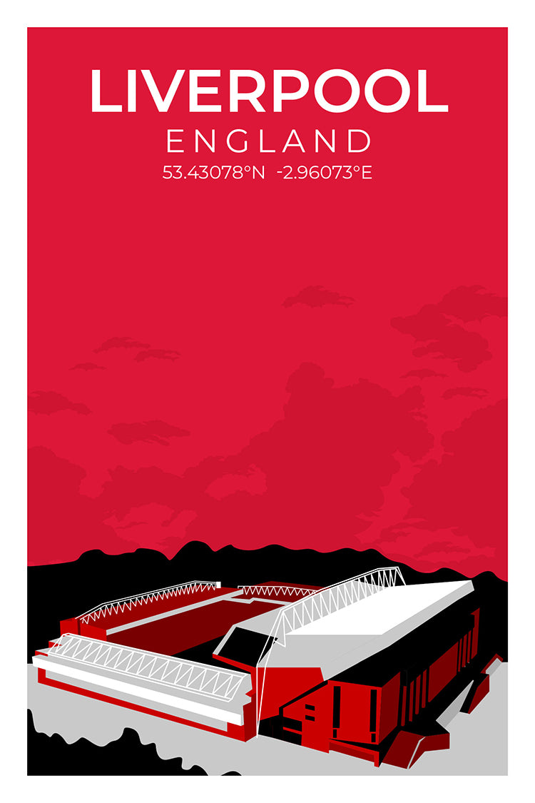 Stadion Illustration Poster Liverpool