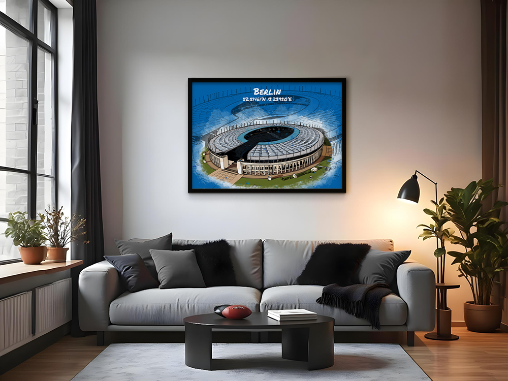 Stadion Poster Berlin Art Print