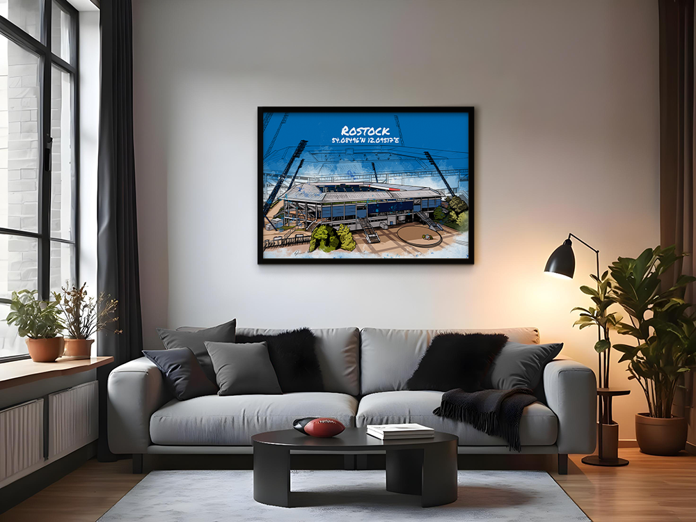 Stadion Poster Rostock Art Print