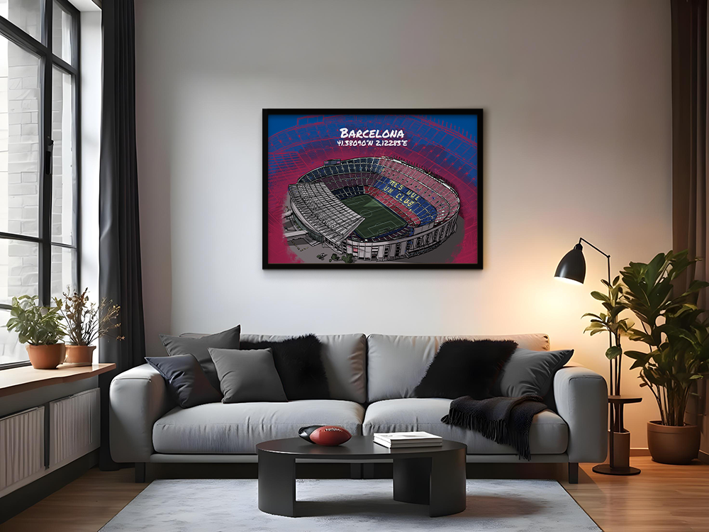 Stadion Poster Barcelona Art Print - Vor Umbau