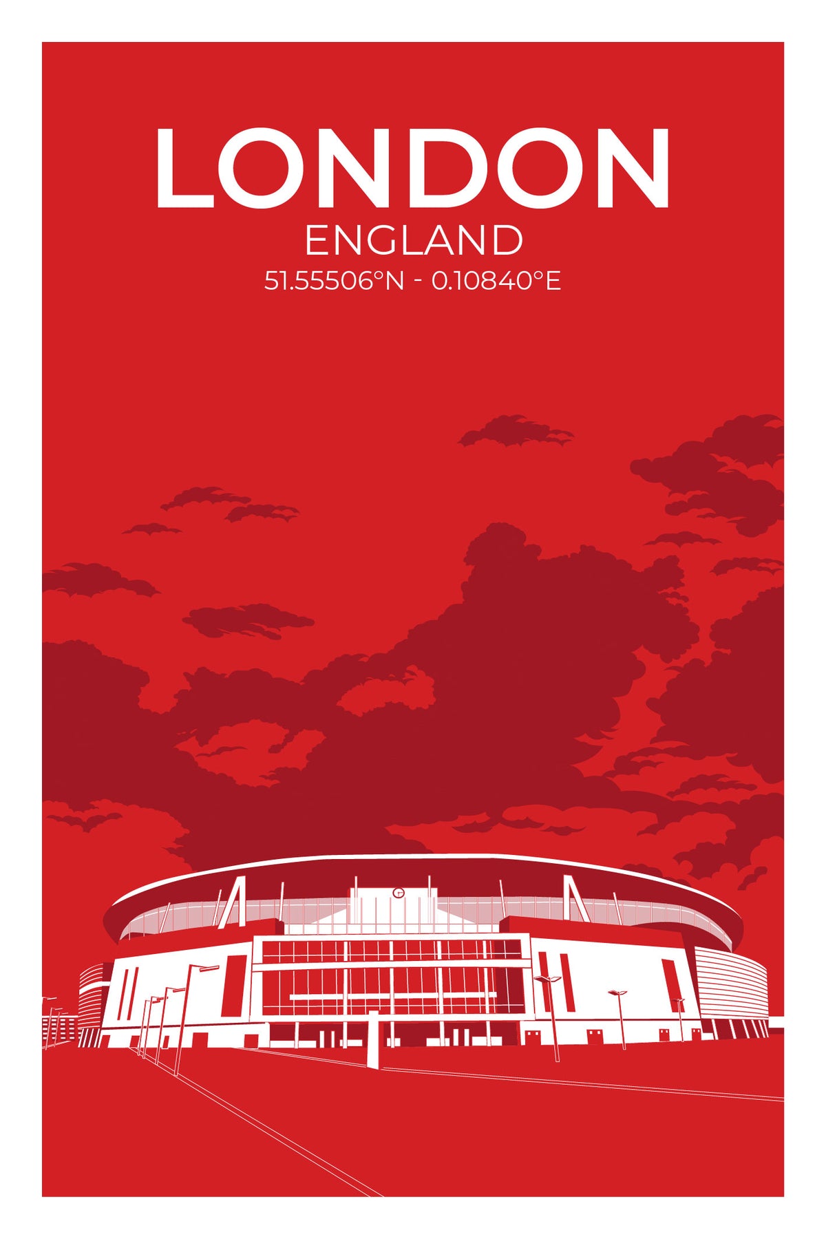 Stadion Illustration Poster Arsenal