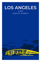 Stadion Illustration Poster Los Angeles