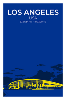 Stadion Illustration Poster Los Angeles