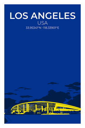 Stadion Illustration Poster Los Angeles