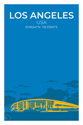 Stadion Illustration Poster Los Angeles