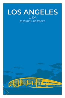 Stadion Illustration Poster Los Angeles