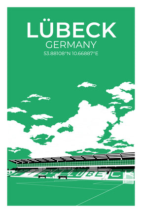 Stadion Illustration Poster Lübeck
