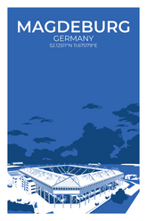 Stadion Illustration Poster Magdeburg