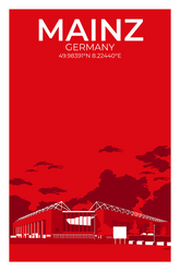 Stadion Illustration Poster Mainz
