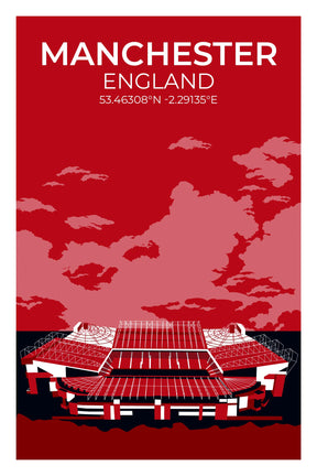 Stadion Illustration Poster Manchester