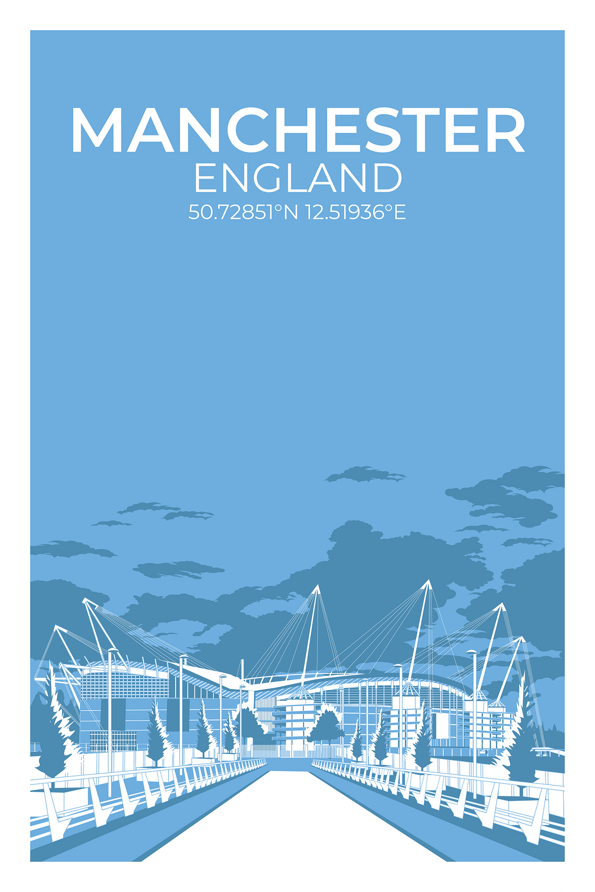 Stadion Illustration Poster Man City