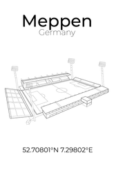 Stadion Poster Meppen, Line Art Print