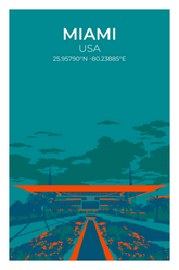 Stadion Illustration Poster Miami