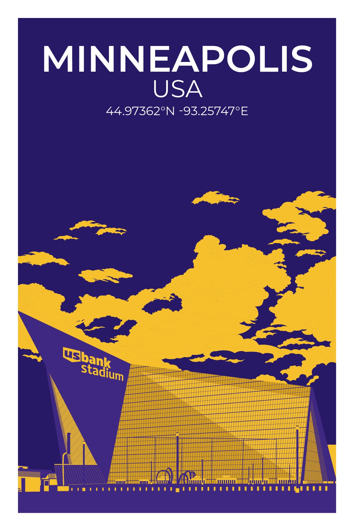 Stadion Illustration Poster Minneapolis - Minnesota