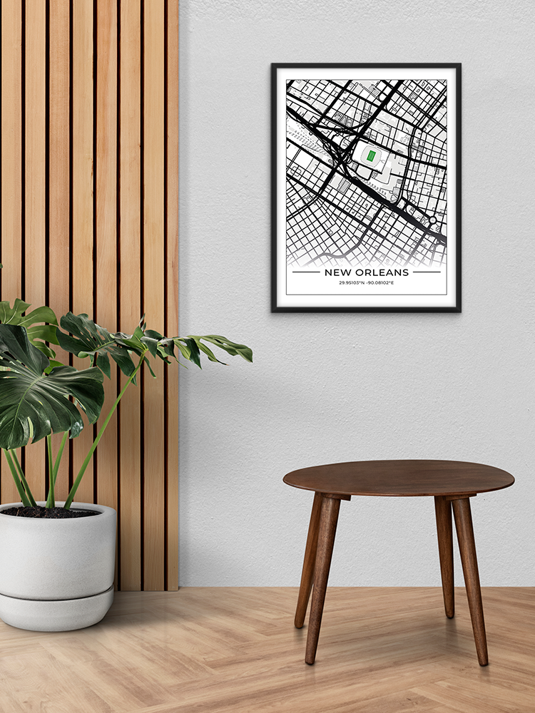 Football Stadion Map Poster New Orleans
