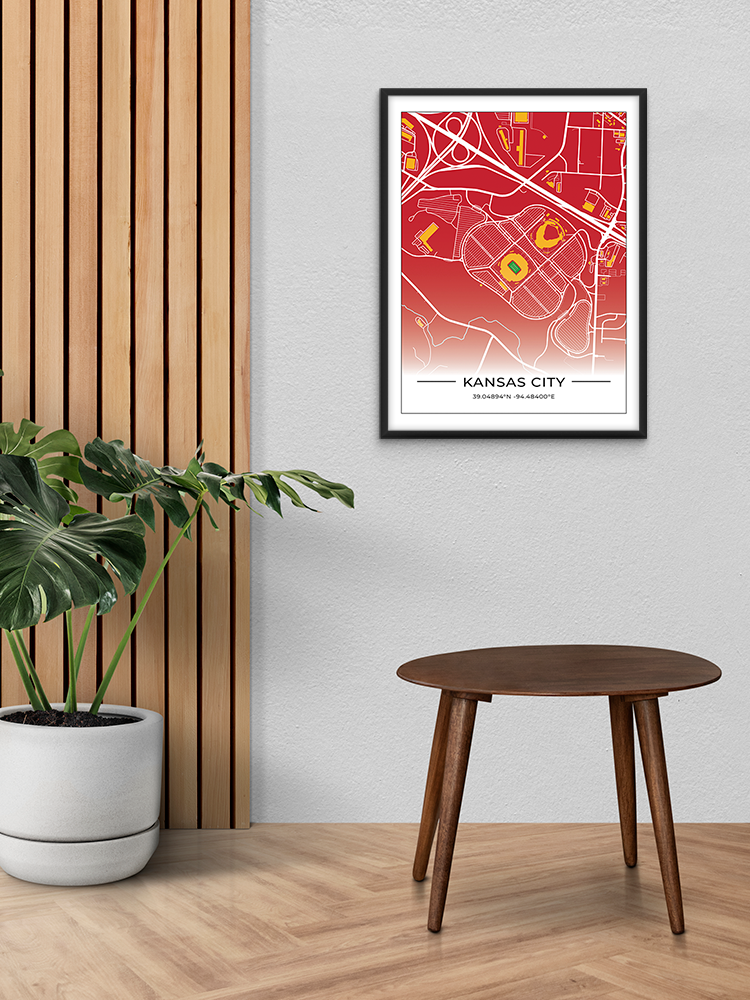 Football Stadion Map Poster Kansas City